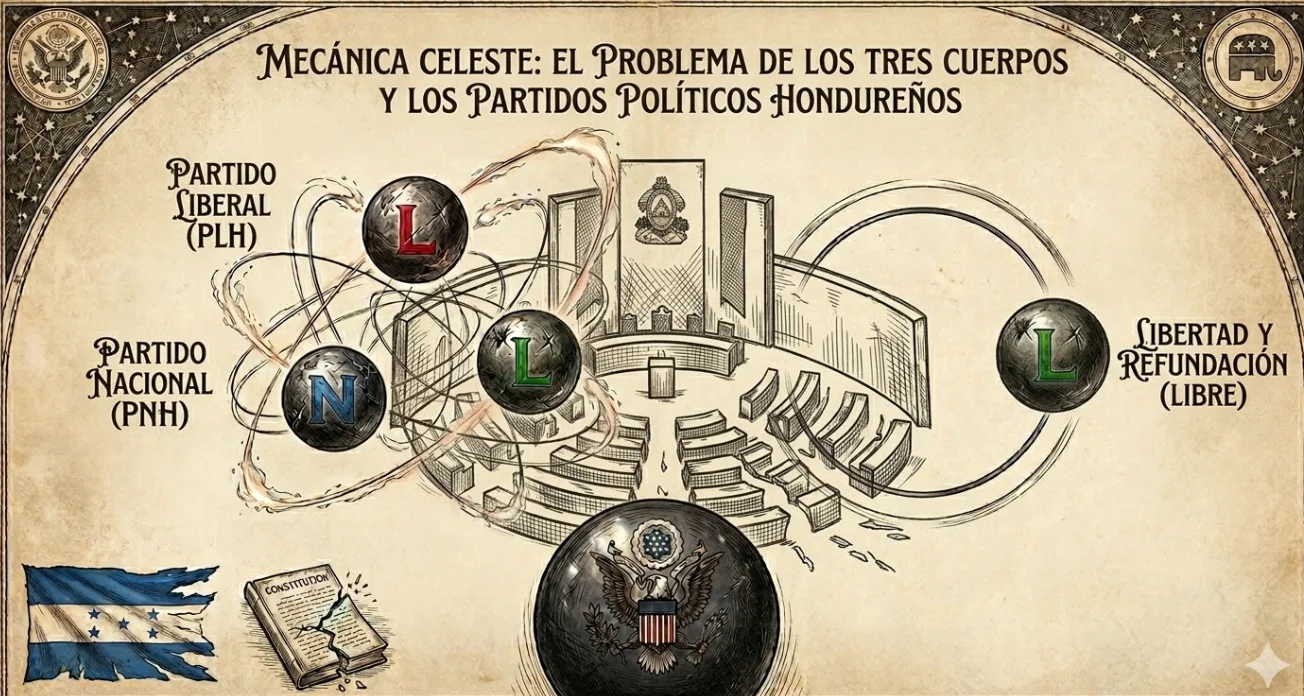 Mecánica Celeste y Parálisis Política: El «Problema de los Tres Cuerpos» en la Gobernabilidad de Honduras frente a la Estabilidad Binaria de Estados Unidos